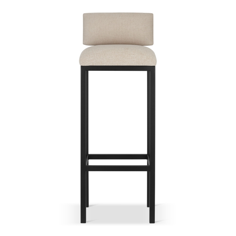 upholstered bar stool in cream color