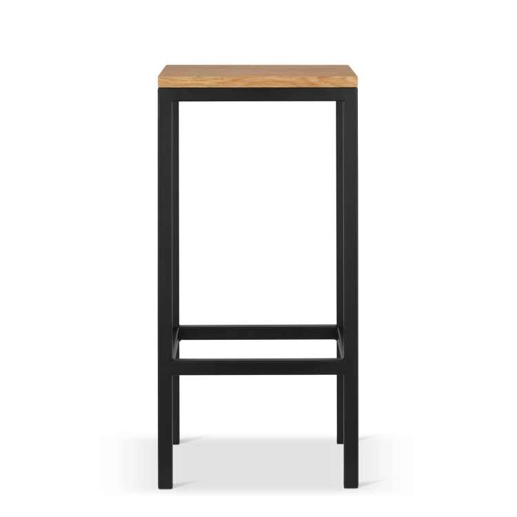 metal stool with wooden seat