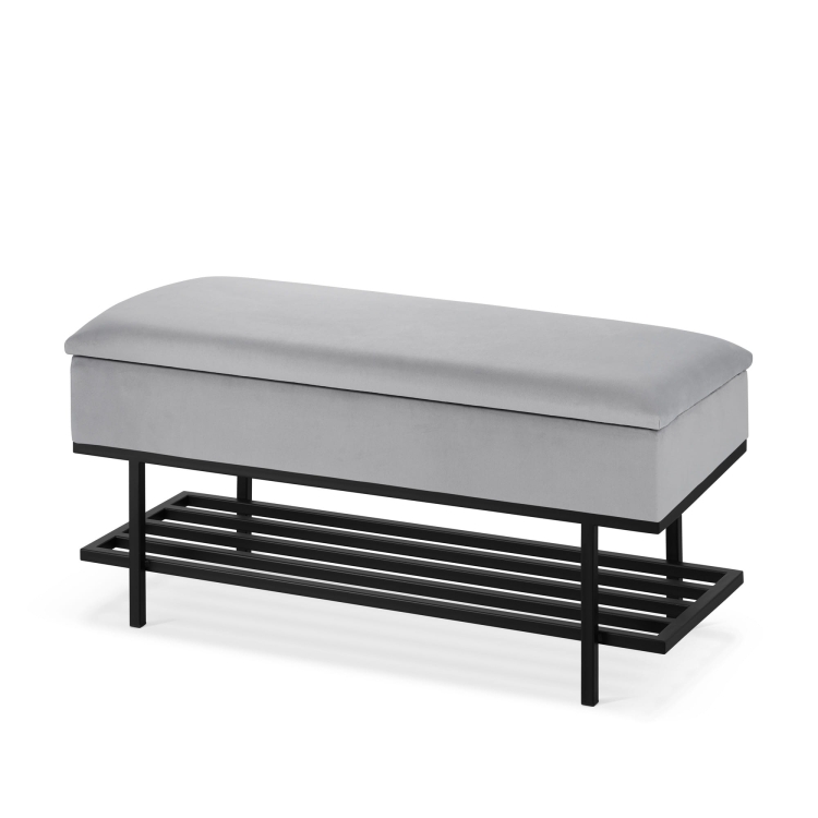 gray chest with shoe shelf