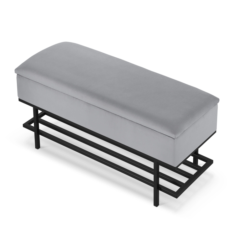 gray chest with shoe shelf