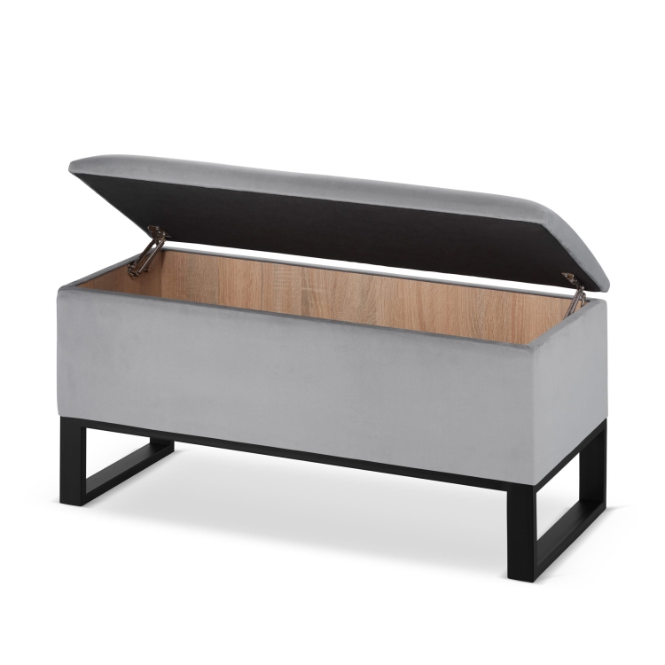 grey pouffe with storage