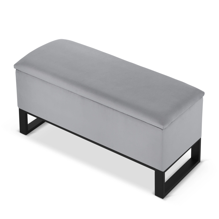 grey pouffe with storage
