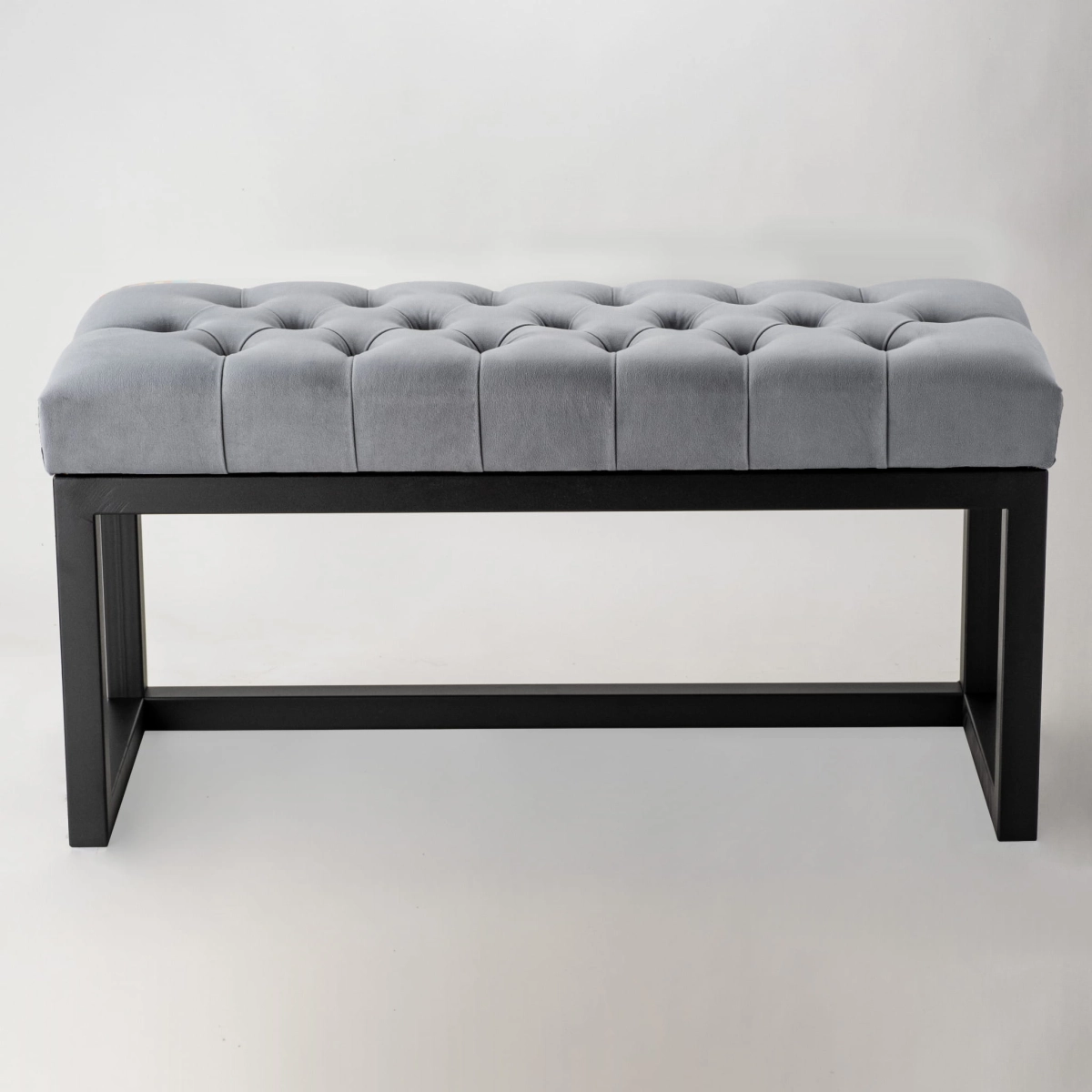 Loft quilted bench on a metal base
