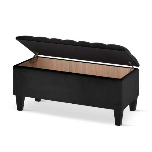 Black quilted opening chest on black legs