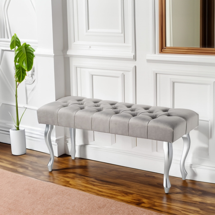 tufted hall bench grey flurbank bettbank