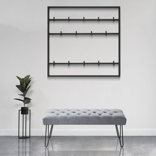 Metal black hanger for the hallway, solid and aesthetic