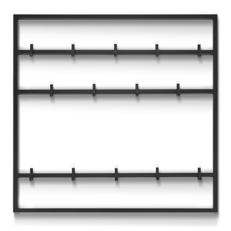 Black metal wall hanger for the hallway, practical and stylish