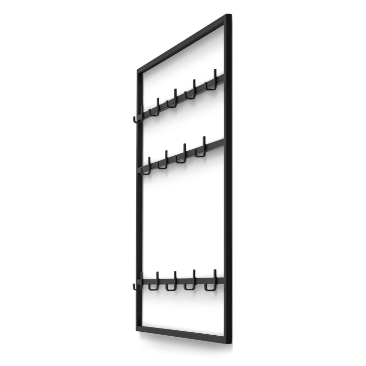 Black metal hanger for the hallway, modern and durable