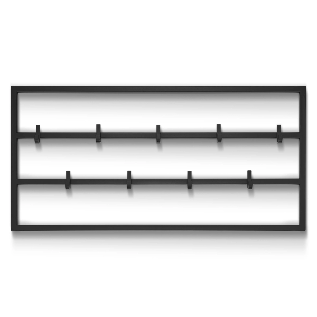 Solid black steel wall coat rack for the hallway, practical and aesthetic