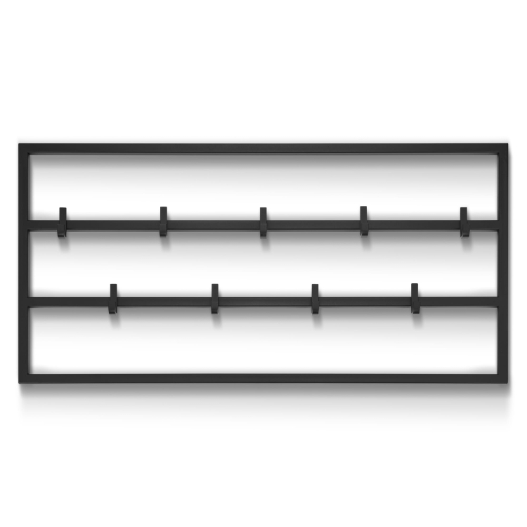 Solid black steel wall coat rack for the hallway, practical and aesthetic