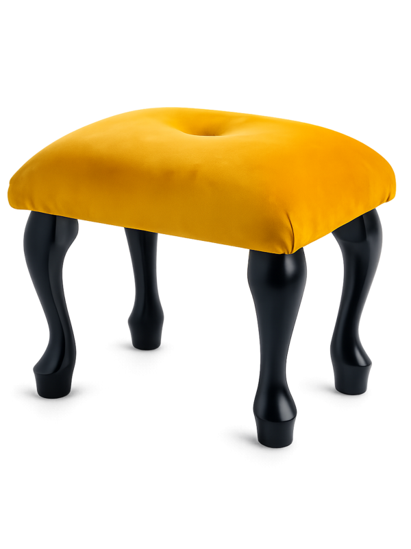Stołek do toaletki pikowany, intensywny kolor papaya, nowoczesny design
