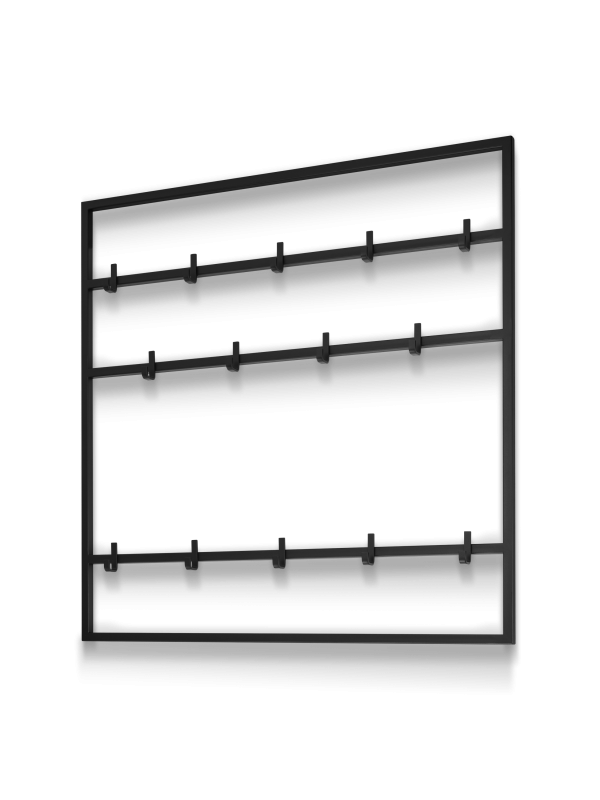 Schwarze Metall-Wandhalterung für den Flur, langlebig und praktisch