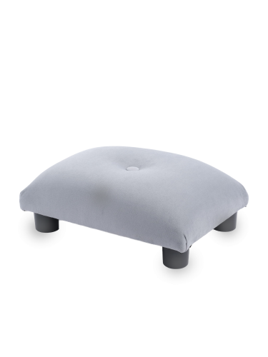 Quilted footstool in grey, a comfortable and decorative piece of furniture