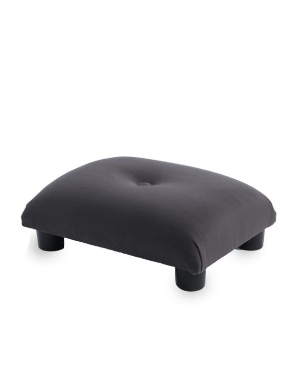 Stylish graphite quilted footstool, comfortable and aesthetically pleasing