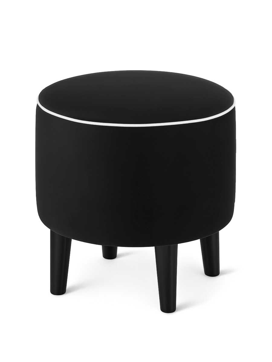 black round pouffe