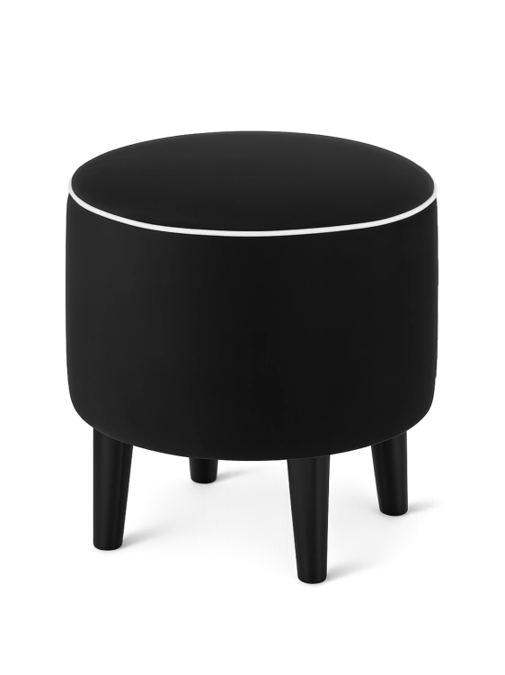 black round pouffe