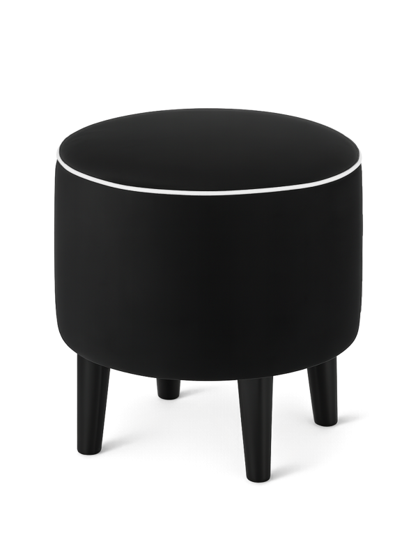 black round pouffe