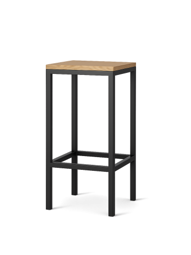 metal stool with wooden seat