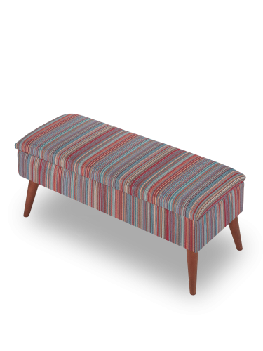 bench with storage in colorful stripes