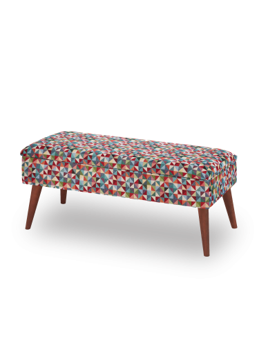bench with geometric patterns
