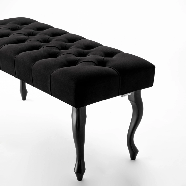 Black quilted bench for the hallway