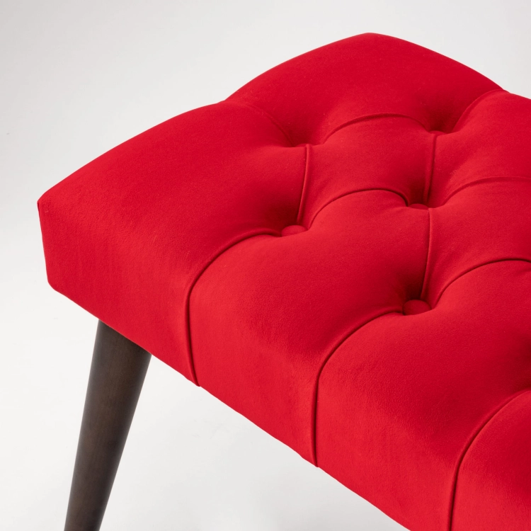 Stylish red quilted bench