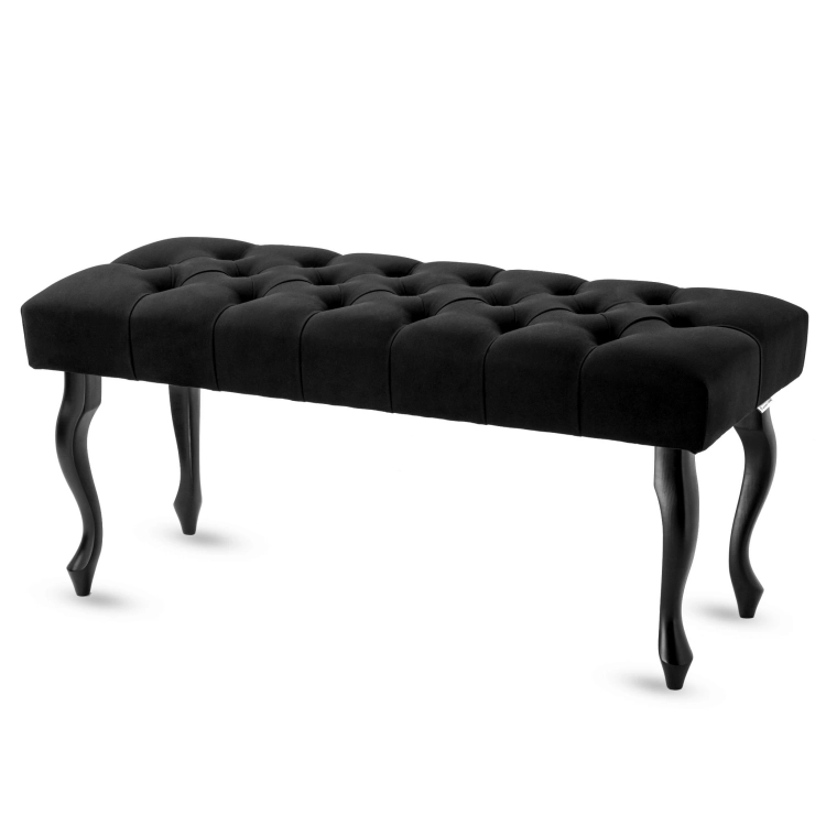 Black quilted bench for the hallway