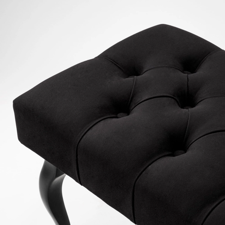 Tufted Chesterfield Bench in Black for the Hallway