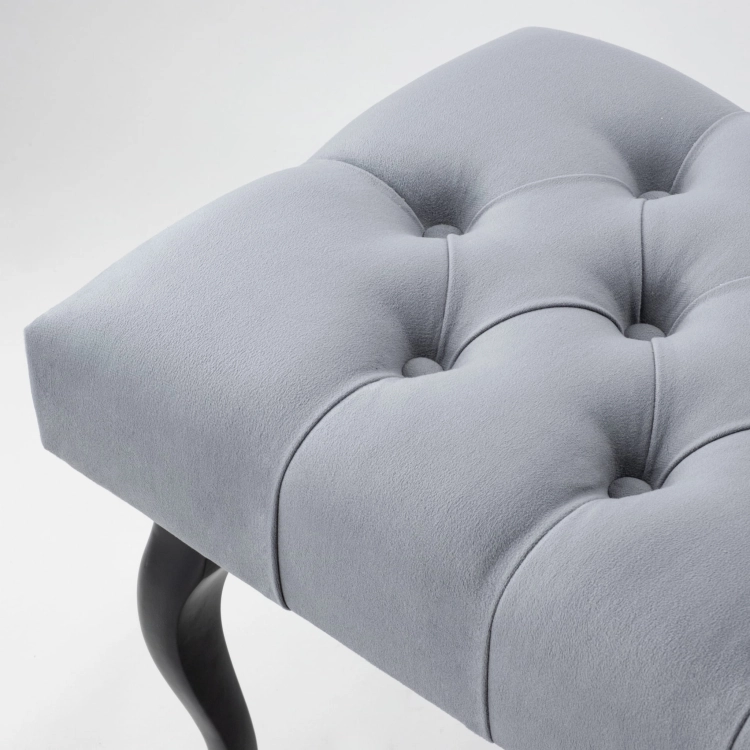 Quilted bench in gray
