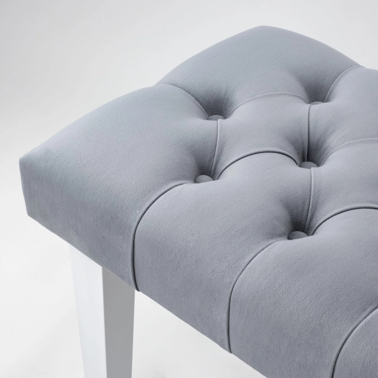 Quilted bench in gray
