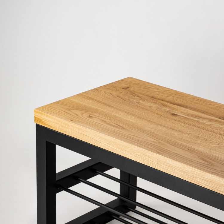 Industrial bench with wooden top for loft interiors