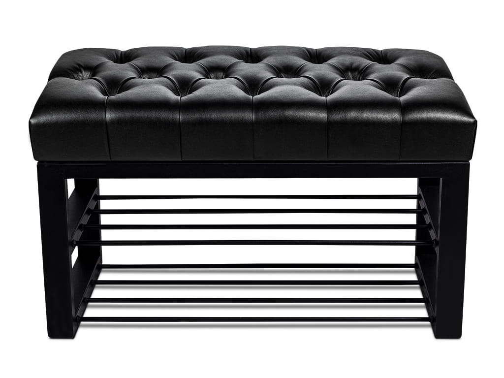 Leather shoe bench for the hallway