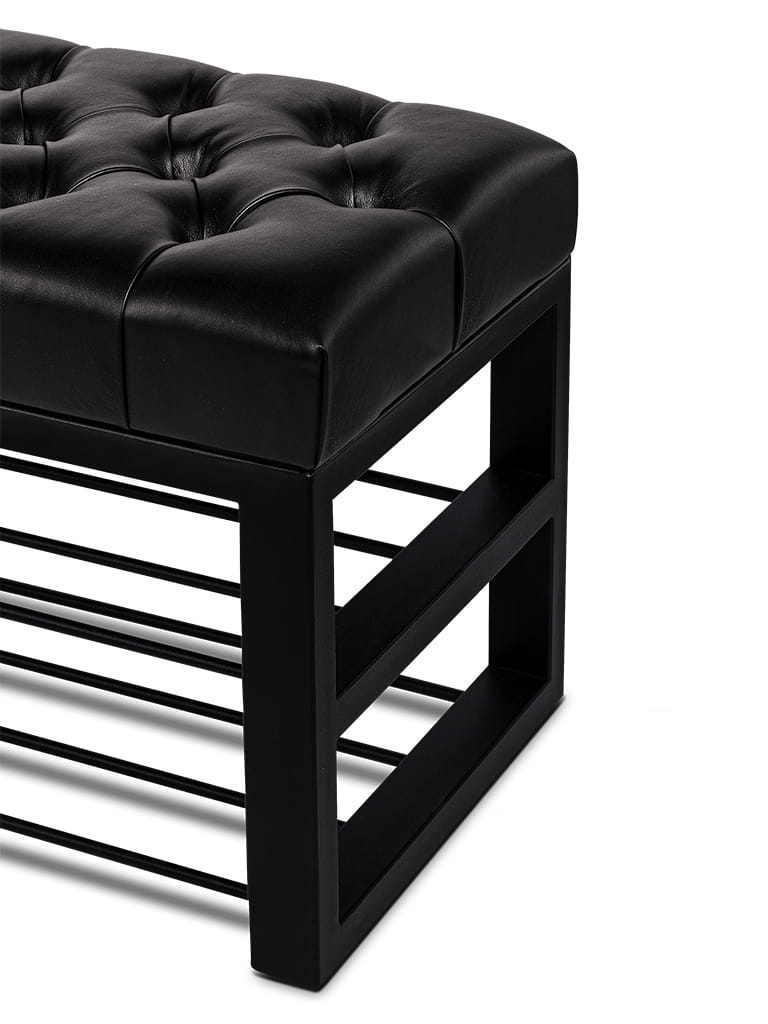 Leather shoe bench for the hallway