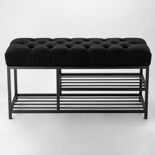 Metal bench in black, ideal for the hallway