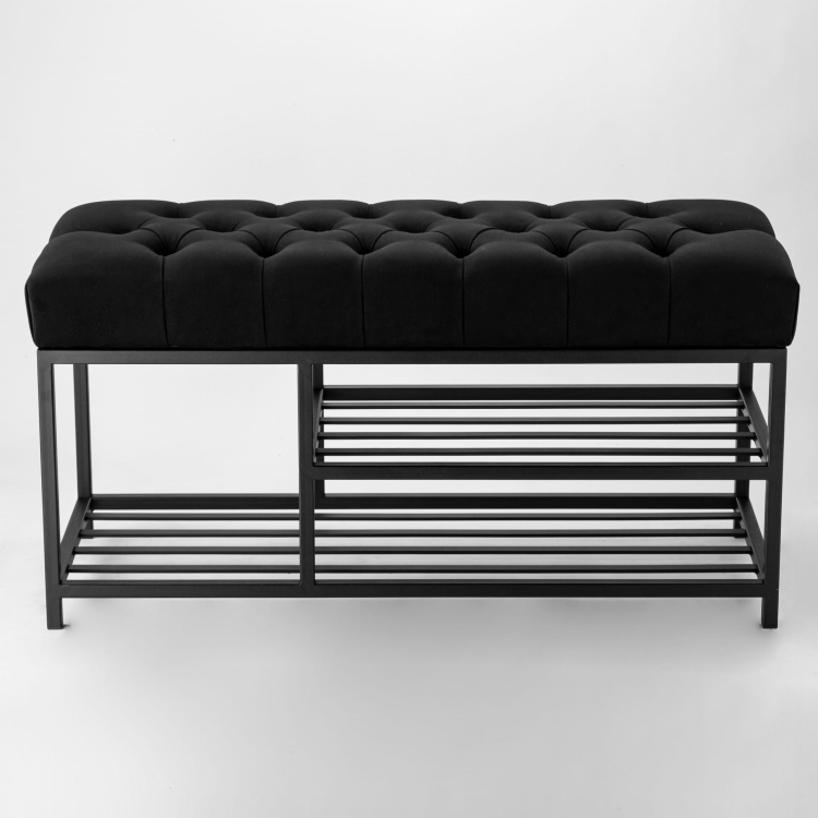 Metal bench in black, ideal for the hallway