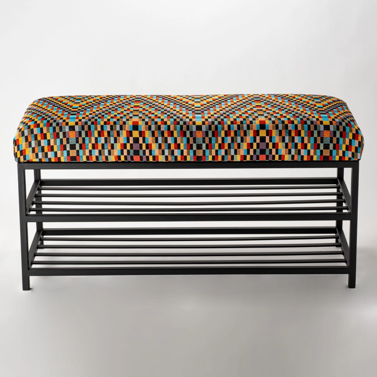 Loft upholstered bench on a metal frame