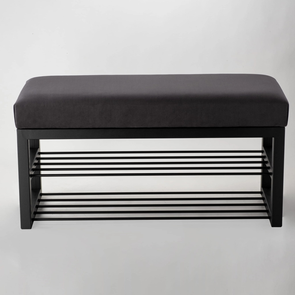 Industrial bench with shoe shelves, ideal for loft interiors