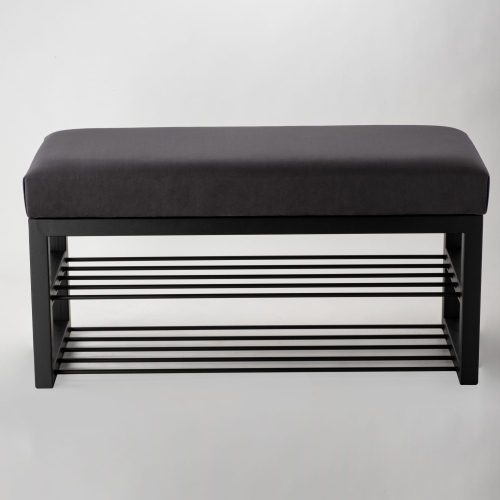 Industrial bench with shoe shelves, ideal for loft interiors