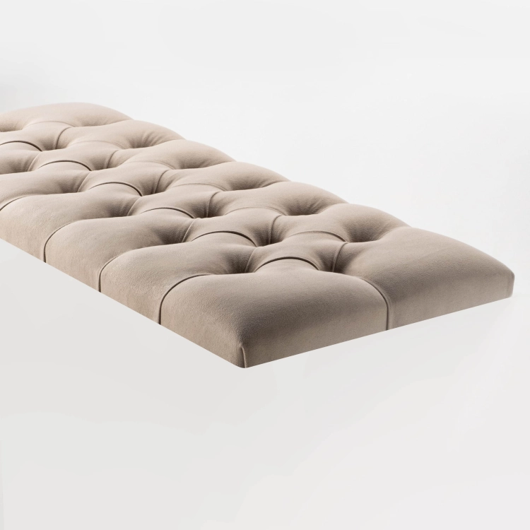 Stylish quilted latte wall panel, ideal for the bedroom