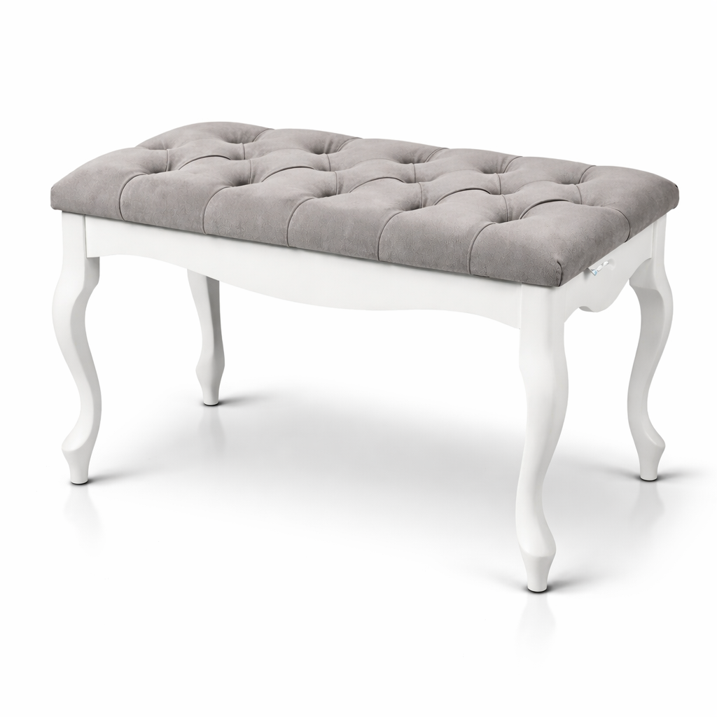 Wooden bench with quilted seat - Blanca