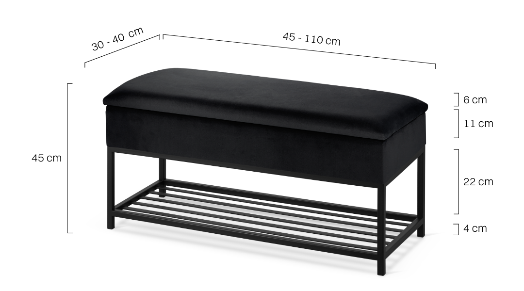 Schuhschrank mit Sitz und Kofferraum