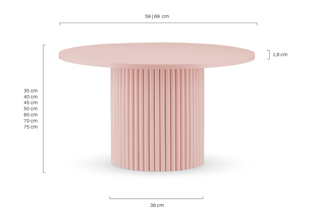 pink side table