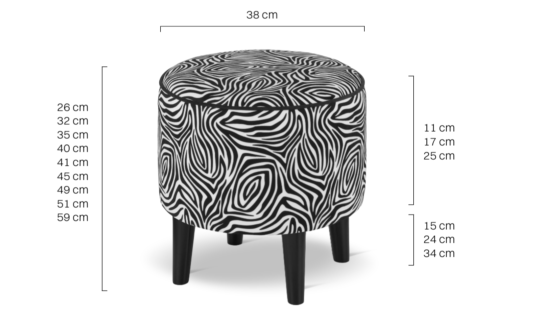 round zebra pouf