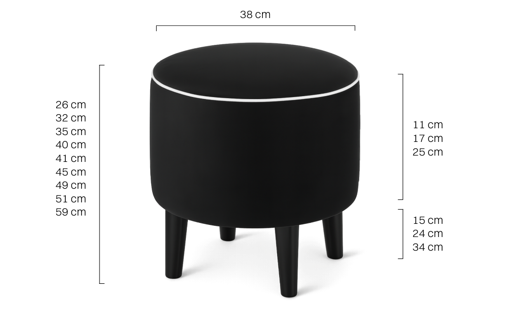 black round pouffe