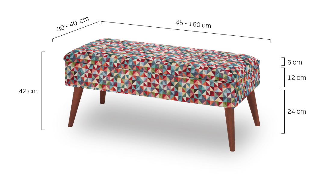 bench with geometric patterns